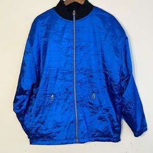 Lavon Blue Quilted Bomber Jacket Size L